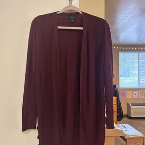 Worthington Deep Red Open Front Cardigan